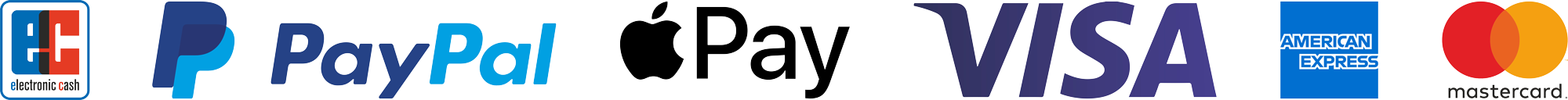 Zahlungsmöglichkeiten Paypal, Visa, Apple Pay, Mastercard